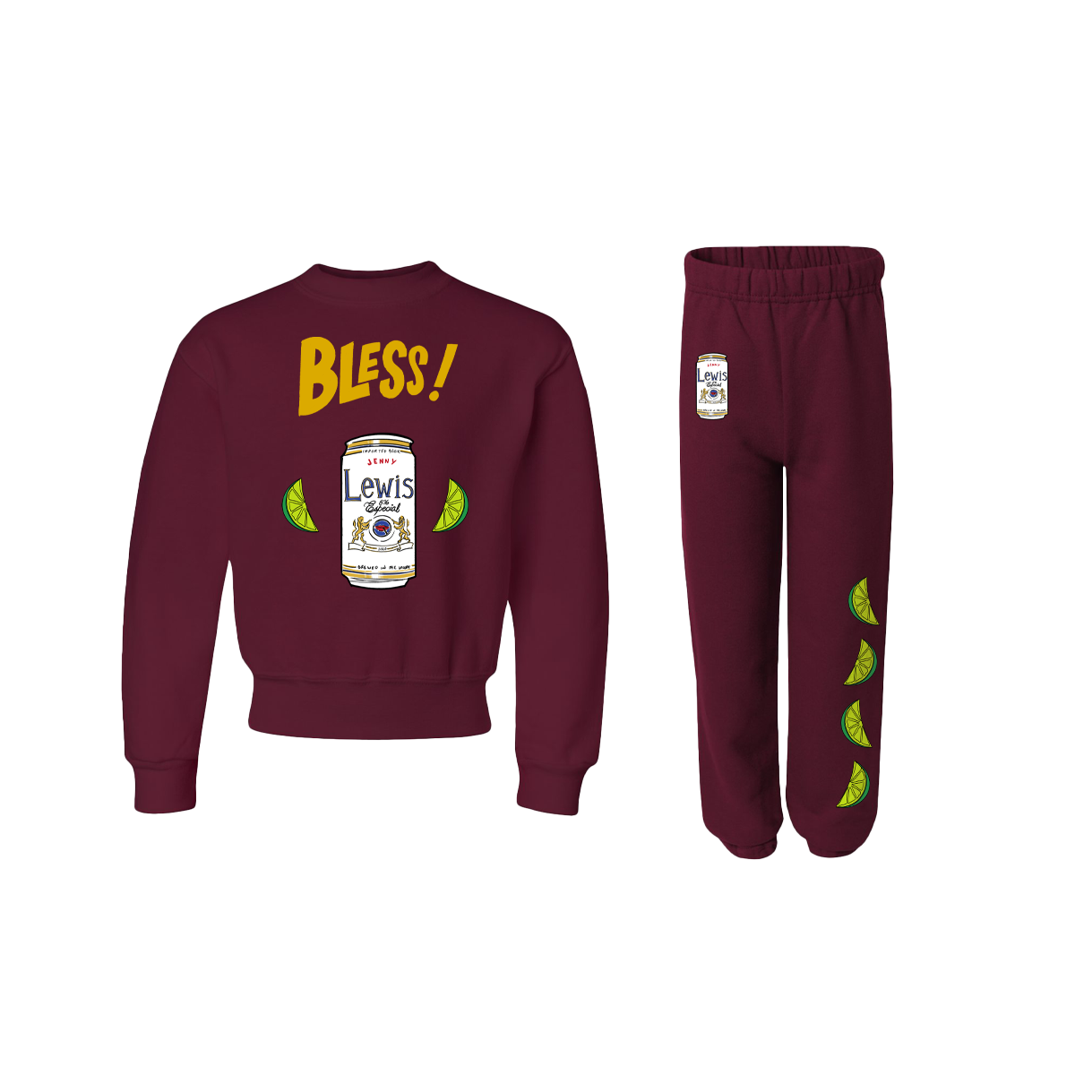 Bless! Sweatsuit Set - Maroon