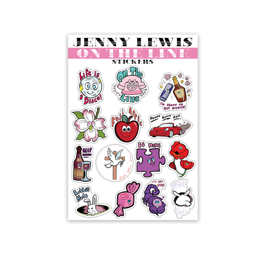 On The Line Sticker Sheet - Jenny Lewis Store
